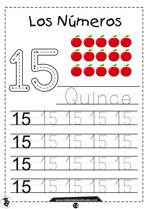 Cuadernillo De Números Del 1 Al 15 Para Preescolar Trazos De Letras Números Preescolar