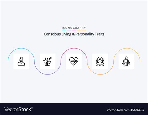 Concious Living And Personality Traits Line Vector Image