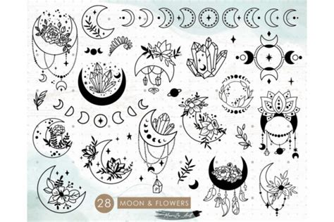 Moon Phases Svg Bundle Celestial Svg Graphic By Myspacegarden