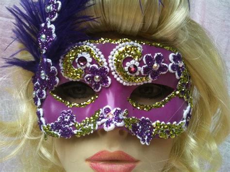 Mardi Gras Princess Purple And Lime Green Masquerade Mask Etsy