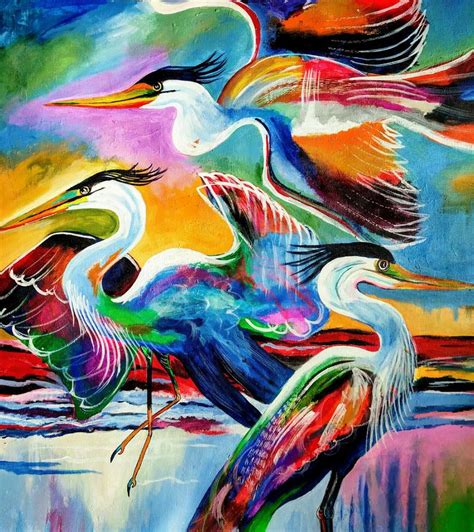 Heron Bird Painting by Shamali Baware | Saatchi Art