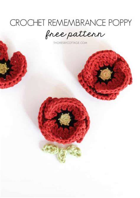 Free Crochet Poppy Pattern Flower Crochet Pattern