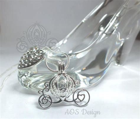 Cinderella Carriage Pearl Cage Silver Plated Charm Necklace Etsy