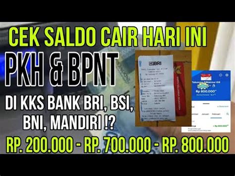 CEK SALDO CAIR PKH BPNT TAHAP 1 2024 TERBARU DI KKS BANK BERIKUT INI