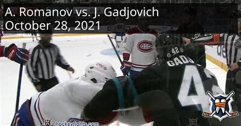 Alexander Romanov Vs Jonah Gadjovich October 28 2021 Montreal