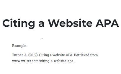 Citing a Website APA Quick Formatting Guide – Wr1ter