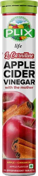 Buy Plix Apple Cider Vinegar L Carnitine 15 Effervescent Tablets Pack Of 1 Bottle Cinnamon