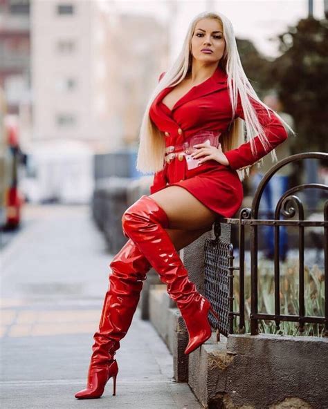 Lover And Admirer Of All Blonde Barbie Goddesses And Bimbos Red Is Beautiful In 2019 Thigh High