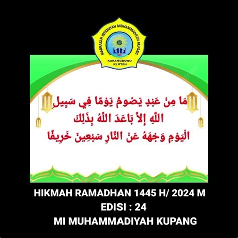 HIKMAH RAMADHAN 1445 H 2024 M MI MUHAMMADIYAH KUPANG EDISI 24