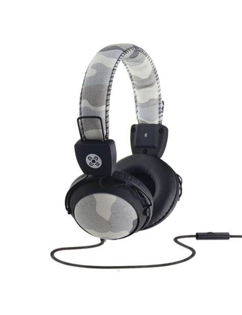 Moki Camo In Line Mic Grey Headphones Rockmans