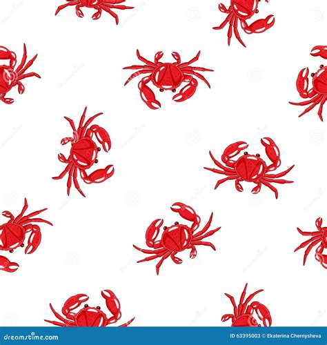 Seamless Vector Pattern Of The Crabs Stock Vector Illustration Of