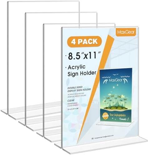 Amazon MaxGear 8 5 X 11 Acrylic Sign Holder 6pack Clear Display