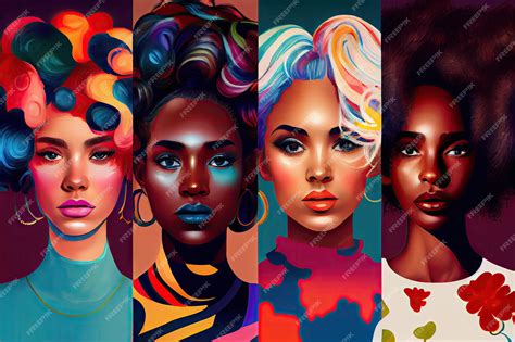 premium ai image colorful face collage illustration