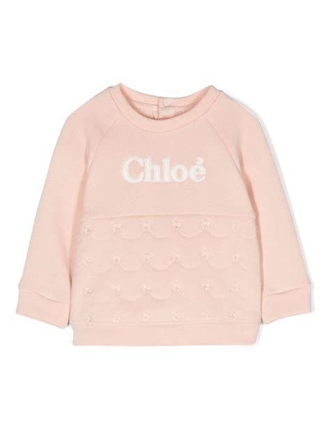 Chloé Kids logo-embossed crew-neck Sweatshirt - Farfetch