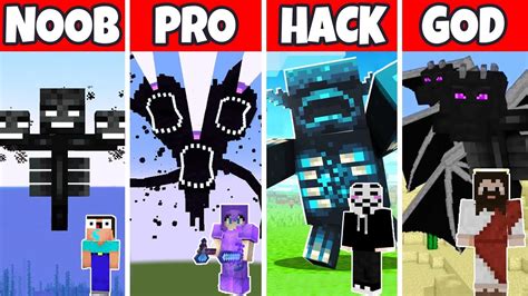 All Minecraft Bosses Vs Noob Vs Pro Vs Hacker Vs God Youtube