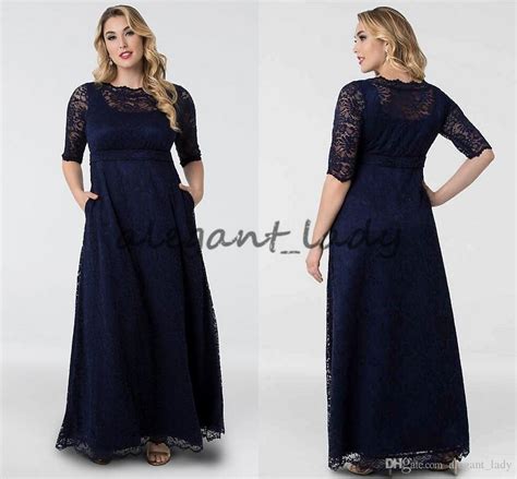 Navy Blue Leona Lace A Line Plus Size Mother Of The Bride Groom Gowns