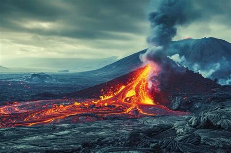 Premium Photo | Volcanic eruption impact a powerful image showcasing ...