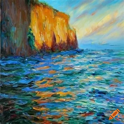 Impressionist Oil Painting Of Cliffs On Craiyon