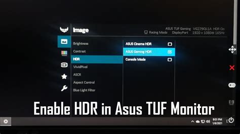 How To Enable Hdr In Asus Tuf Monitor Youtube