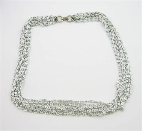 Sarah Coventry Silvery Cascade Necklace Vintage Multi Strand