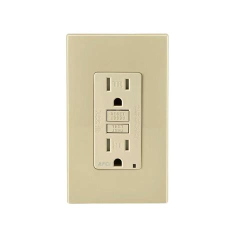 Leviton 15 Amp Tamper Resistant Afci Outlet Ivory Aftr1 I The Home Depot