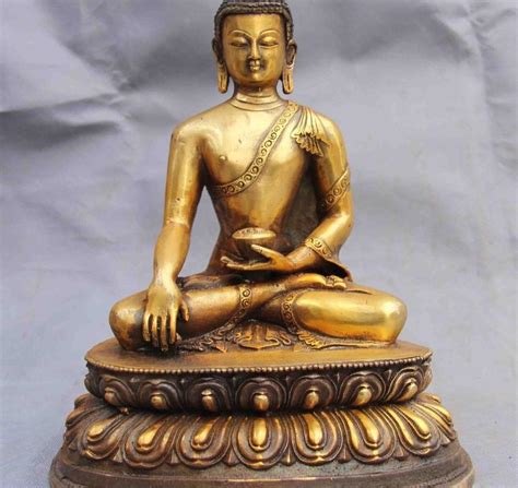 Tibet Budismo Templo Antigo Cobre Bronze Gild Sakyamuni Tathagata