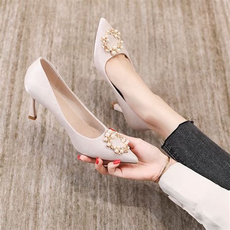 Office Kasut Tinggi Bridesmaid Wedding Shoes Women Stiletto Point