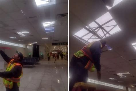 Video Fuertes Vientos Derrumbaron El Techo Del Aeropuerto De Mexicali Cerrado Hasta El Lunes