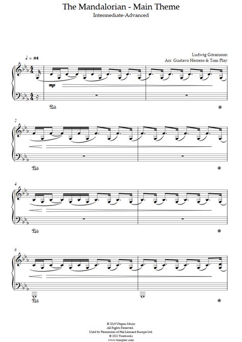 Star Wars The Mandalorian Main Theme Intermediate Advanced Level