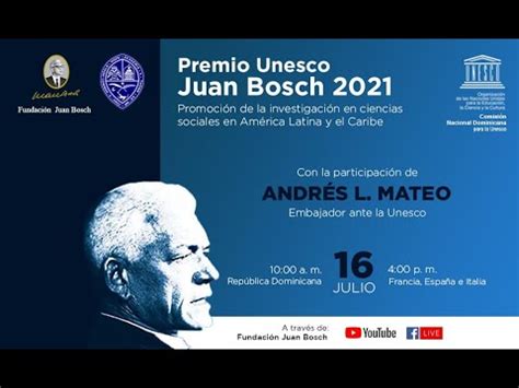 Conversatorio Premio Unesco Juan Bosch 2021 YouTube