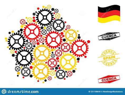 Mechanics Composition Cuenca Province Map In German Flag Colors And