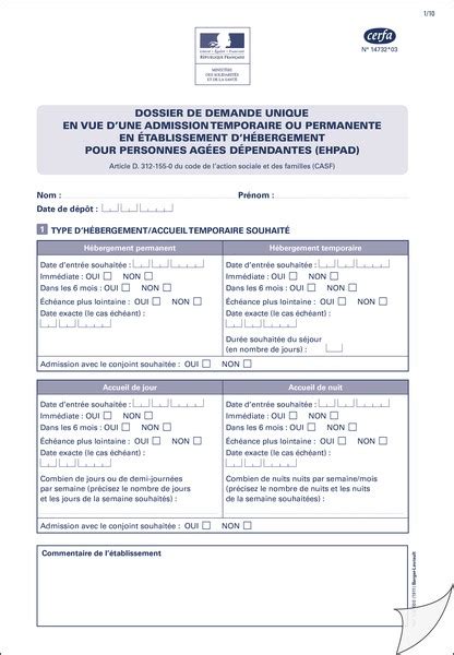 Dossier De Demande D Admission En Ehpad Version Liasse Reli E