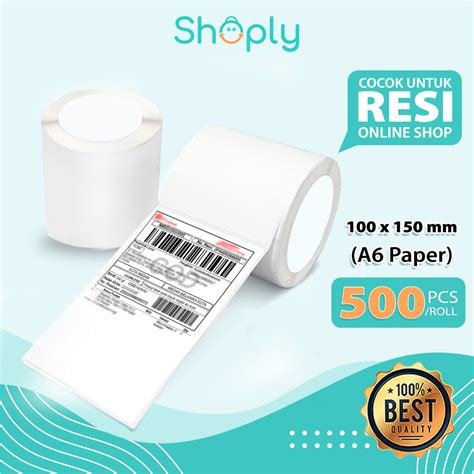 Jual Label Stiker Resi Thermal Direct 100x150 Mm Sticker Paper Kertas