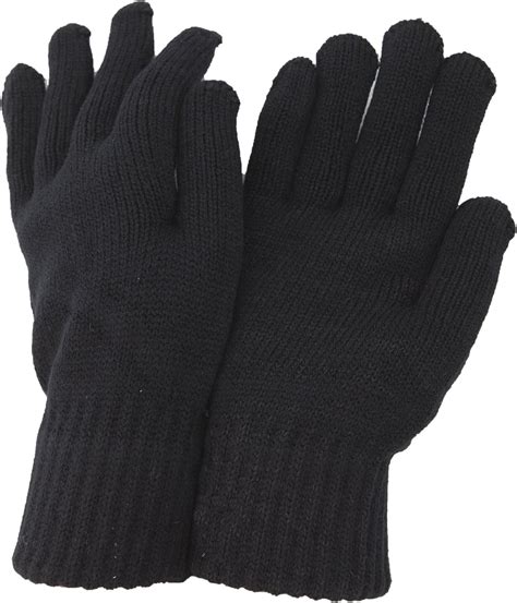 CLEARANCE Mens Thermal Knitted Winter Gloves One Size Black