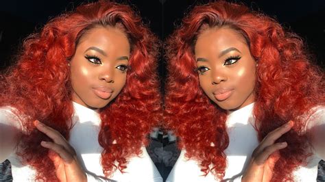 Diy Fiery Copper Lace Wig Transformation Installing Coloring And Styling Ft Wowafrican Youtube