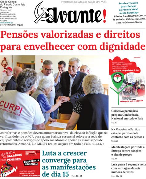 Capa Jornal Avante 4 Outubro 2022 Capasjornais Pt