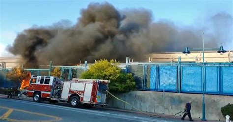 Fire At Homeless Camp Behind Emeryville Home Depot Burns Stored Stock - CBS San Francisco