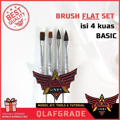 Jual Brush Flat Set Isi Kuas Basic Gundam Hand Brush Cat Paint Model