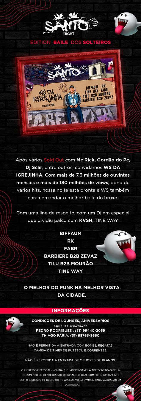 Santo Night Apresenta Ws Da Igrejinha Em Belo Horizonte Sympla