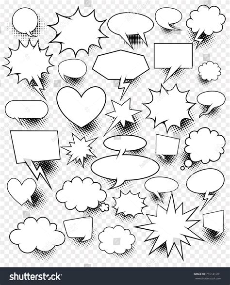 A Set Of Comic Speech Bubbles And Elements With Royalty Free Stock