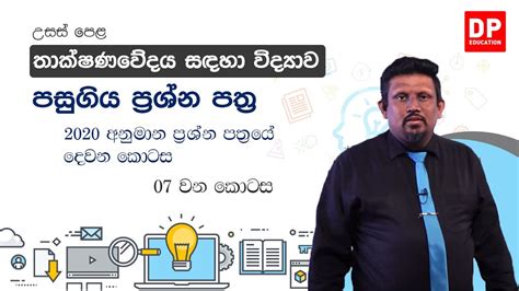 පසුගිය ප්‍රශ්න පත්‍ර 2020 ප්‍රශ්න පත්‍රයේ දෙවන කොටස 07 වන කොටස Al තාක්ෂණවේදය සඳහා විද්‍යාව