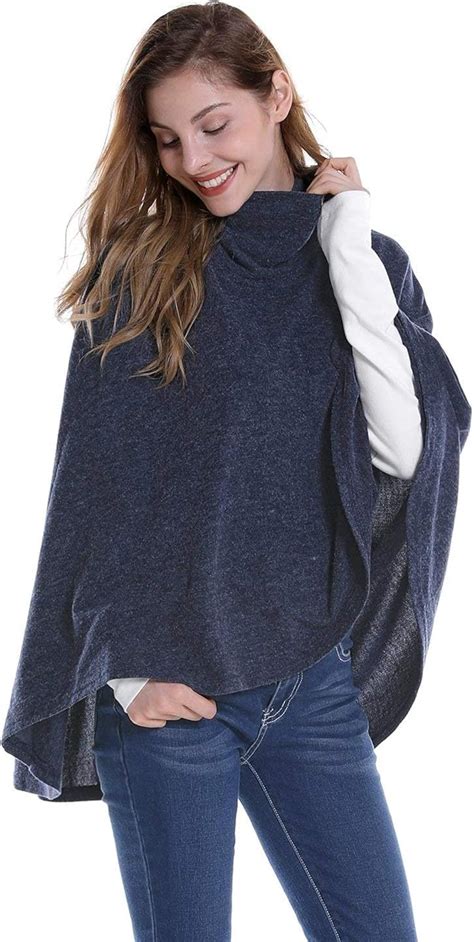 BOLAWOO Poncho Mujer Otoño Invierno Chal Elegante Casual Mode De Marca