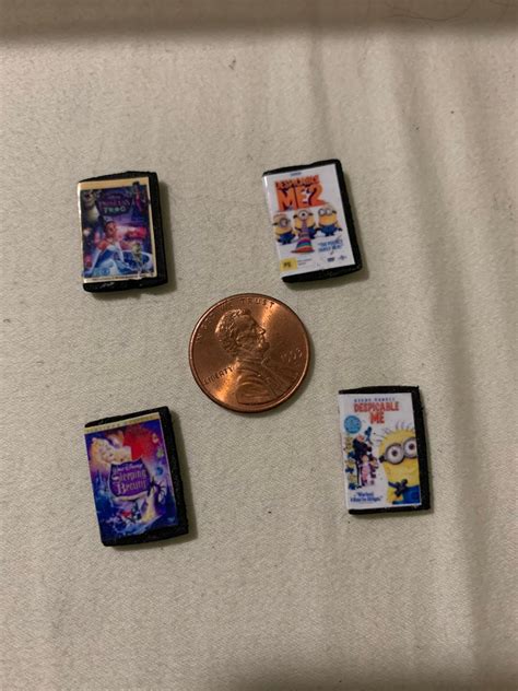 Miniature Dvds Dollhouse Miniatures Set Of 4 Etsy