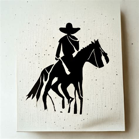 Paper Cut Out Western Cowboy Horse Outline · Creative Fabrica