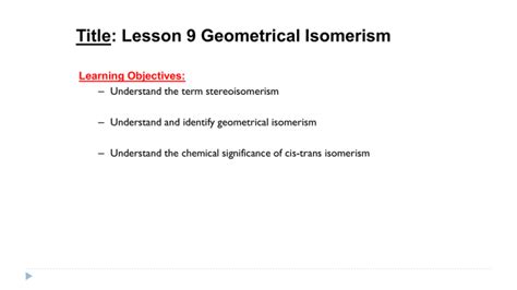 Geometric Isomerism