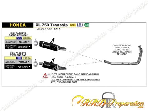 Ligne d échappement complète INDY RACE EVO ARROW pour collecteur