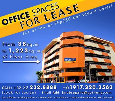 Carlos A Gothong Holdings Inc C A G H I OFFICE SPACE FOR LEASE