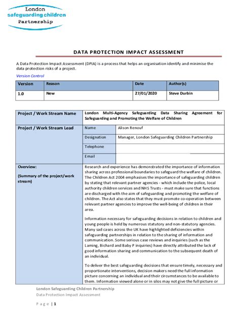 Fillable Online DPIA Pre Screens Data Privacy Impact Assessments Fax