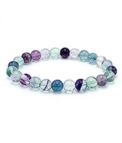 Shubhanjali Fluorite Bracelet For Women 8 Mm Round Multi Color