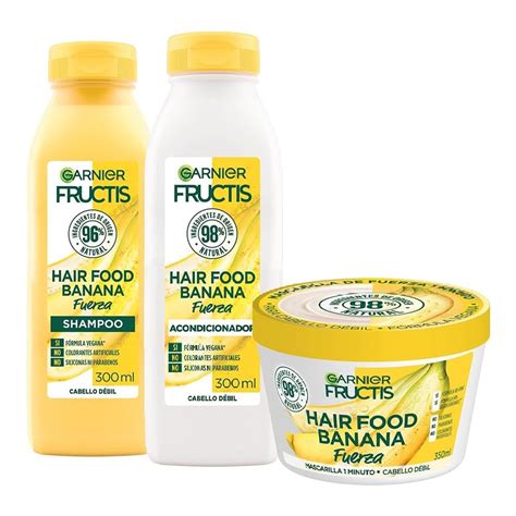 Garnier Fructis Hair Food Platano Shampoo Acondicionador Mascarilla